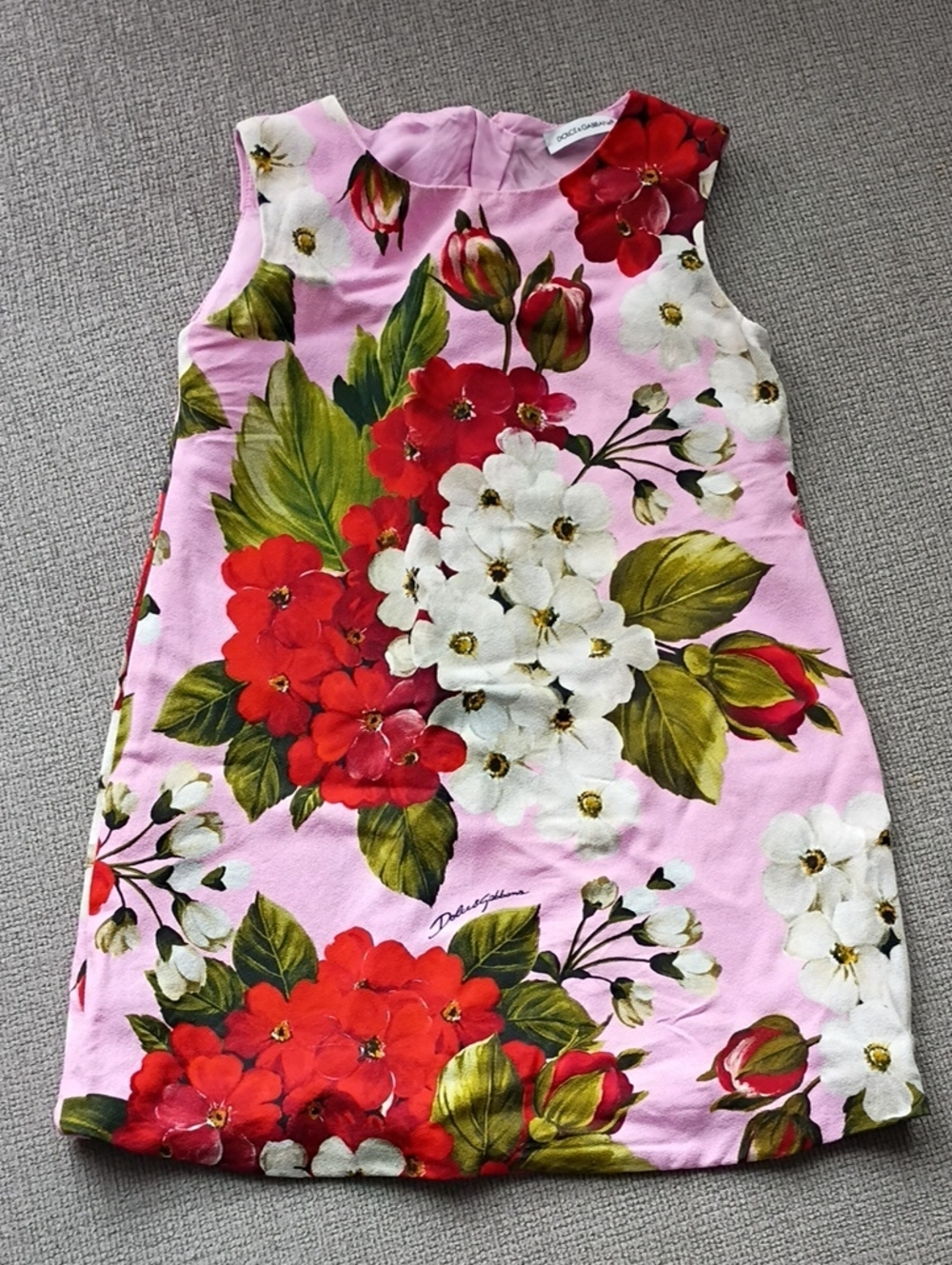 Dolce & Gabbana Pink Red & White Floral Dress - Picture 1 of 5